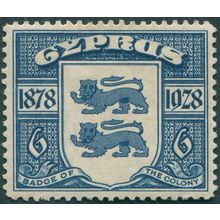 Cyprus 1928 6pi blue SG128 unused