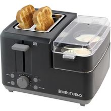 West Bend 78500 Breakfast Station, 2-Slice Toaster with Removable Meat and Veget