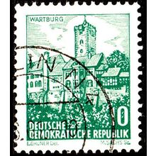 Germany 1961 DDR Landscapes 10Pfg Used Stamp Buildings Wartburg Castle