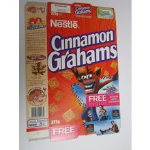 Nestle Cinnamon Grahams 2002 Cereal Box Action Hero 375g Box only