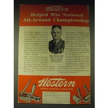 1936 Western Ammunition Ad - Capt. Sidney R. Hinds