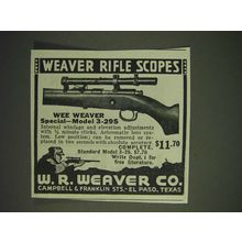 1936 Weaver Wee Weaver Special Model 3-29S Rifle Scope Ad