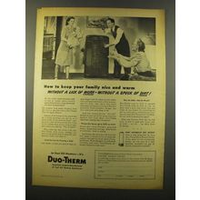 1946 Duo-Therm Fuel Oil Space Heater Ad - Family Warm
