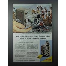 1958 Kodak Medallion 8 Movie Camera, Turret Ad!