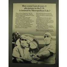 1966 Metropolitan Life Insurance Ad - 1 of 4 Physicians