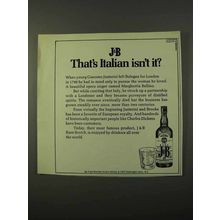 1972 J&B Scotch Ad - That's Italian Isn't It?