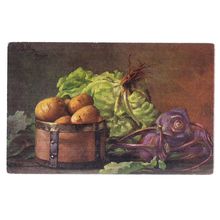 VEGETABLES, unused vintage postcard published by Max Ettlinger #