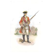 OFFICER, ROYAL MARINES, 1755 uniform unused postcard R. M. Museum, Portsmouth =