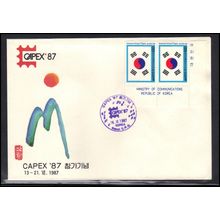 Cover Korea 2 Stamps CAPEX '87 (Cachet-U/A) Box0159