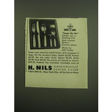 1949 H. Nils Forget-Me-Not Child's Set Silverware Advertisement