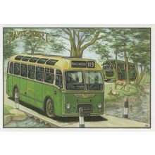 Ringwood 119 Bus River Bridge Hampshire Dorset Motor Services Art Postcard