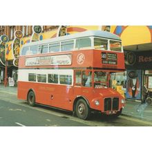 Ilford London Number 148 Bus at Blackpool Amusements Postcard