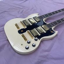 Double 12+6 String Electric Guitar SG Style White