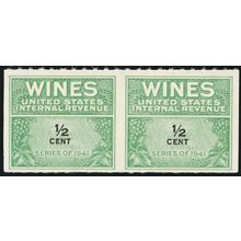 RE110a, Unused 1/2¢ VF Wine Stamps - Imperforate Between Pair * Stuart Katz