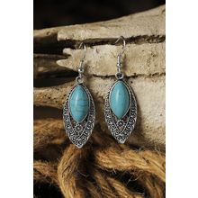 Silver Vintage Turquoise Boho Arabesque Earring