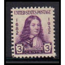 724 3c William Penn Just Clears MNH O3577