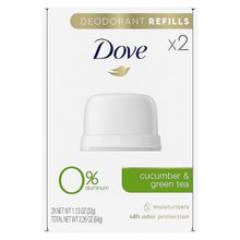 Dove Deodorant Refills Refill Kit Cucumber & Green Tea, 1.13 oz, 2 Count