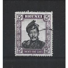 Brunei.SG109 25c Sultan Omar Ali Saifuddin.Fine Used.Aug25a