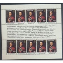 St. Helena Stamp Scott #343, Mint Never Hinged, Full Sheet of 10, Wellington