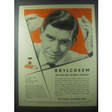 1954 Brylcreem Hairdressing Ad - Brylcreem grooms by surface tension