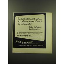 1949 RCA Victor Television Ad - I'm glad I didn't wait to get our set