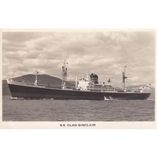 SS Clan Sinclair Scottish Scotland Line Ship Plain Back Postcard Photo
