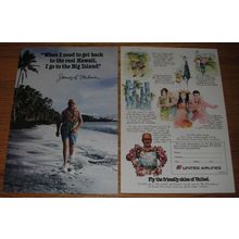 1978 United Airlines Advertisement - James A. Michener - When I need to get back
