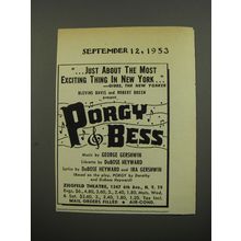 1953 Porgy & Bess Play Ad - Just about the most exciting thing in New York