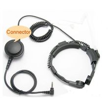 LARINGOFONO CON PTT GRANDE PARA MOTOROLA Y COBRA 1 PIN TIPO PROFESIONAL AIRSOFT