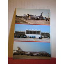 LUXAIR AEROPLANE AT AIRPORT, LUXEMBOURG, multiview ,unused postcard =