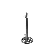 Rustic Silver Cast Iron Sitting Cat Kitchen Paper Towel Holder 16""