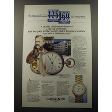 1992 Longines Watches Ad - A double celebration deserves a special challenge
