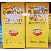 Trader Joe’s Milk Chocolate Bar with Corn Flakes 6.3oz 180g (2 Bars)