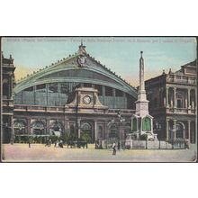 Facciata della Stazione Ferrov, Piazza dei Cinquecento, Roma, c.1905 - Cartolina