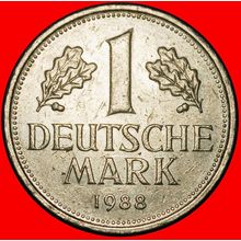 Ⰶ NOT COMMUNIST TYPE (1950-2001):GERMANY★1 MARK 1988F BADEN★LOW START★NO RESERVE