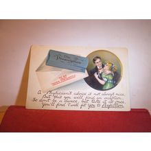 PRESCRIPTIOJN FOR LOVE, humour. used antique postcard by B. B. 1912 pm =