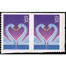 3123 32c Love Fine MNH BPS Vert Pair Bot V5036