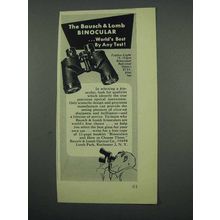 1952 Bausch & Lomb Binocular Ad - World's Best