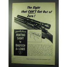 1952 Bausch & Lomb Variable Power Hunting Sight Ad