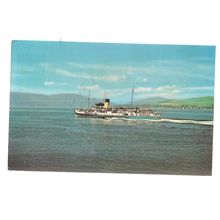 P.S. CALEDONIA used vintage postcard 1968 postmark Scotland Ferry.. destroyed