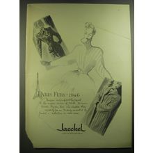 1946 Jaeckel Furs Advertisement - Paris Furs - 1946