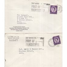 Ship Through The Port Of Manchester Boat 2x 1960s Slogan Envelopes