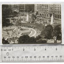 1960 postcard Barcelona, Fuente Plaza