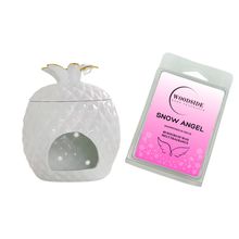 Woodside Home Living Pineapple Shaped Wax Melt Burner With Snow Angel Melts