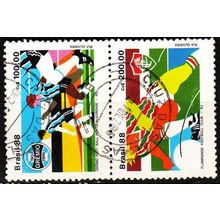 BRASILIEN BRAZIL [1988] MiNr 2266+67 ( O/used ) Sport