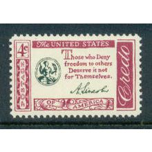 1143 4c Abraham Lincoln Credo Fine MNH MA0231