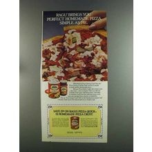 1982 Ragu Pizza Quick Crust Mix & Chunky Style Sauce Ad - Simple as Pie