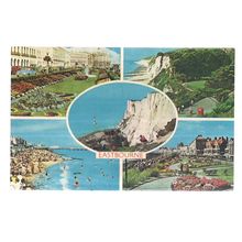 EASTBOURNE, SUSSEX multiview used vintage postcard by D V Bennett Ltd =