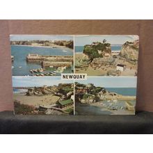 multiview, NEWQUAY, CORNWALL. used vintage postcard. 1968 pm =