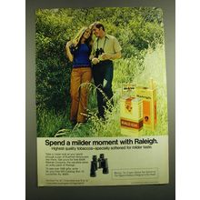1972 Raleigh Cigarettes Advertisement - Spend a milder moment with Raleigh